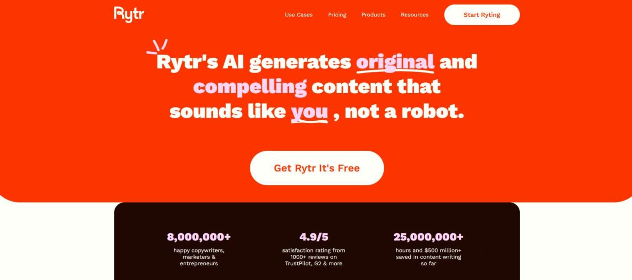Rytr AI-Human-like-content-zero-robotics