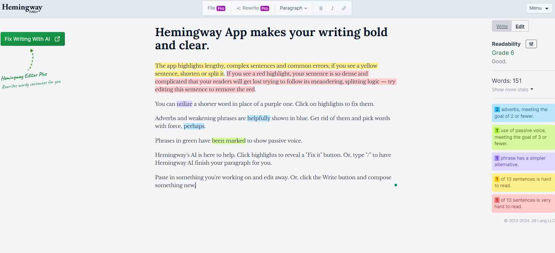 Hemingway-Parody-Writing-Editor