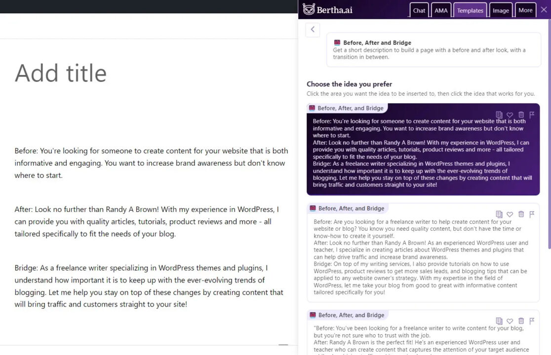Bertha-ai-offers-30-Templates-for-various-content-types