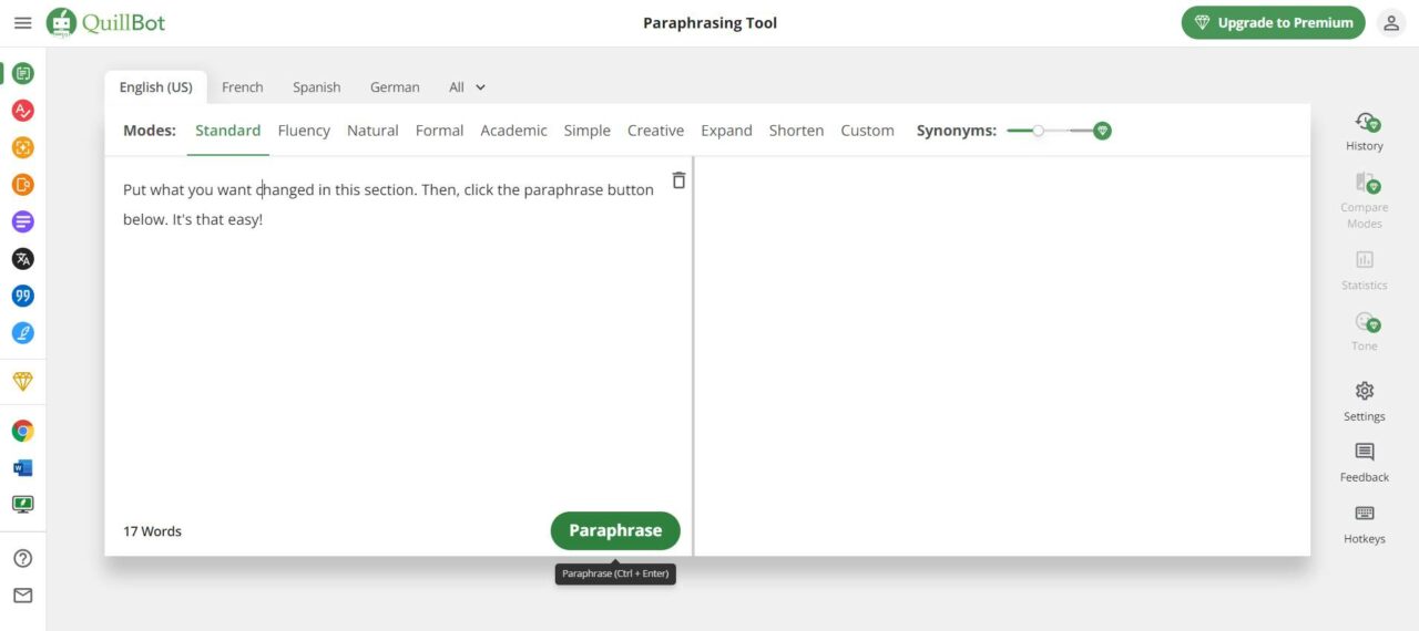 Clique - Parafrase - Quillbot - IA
