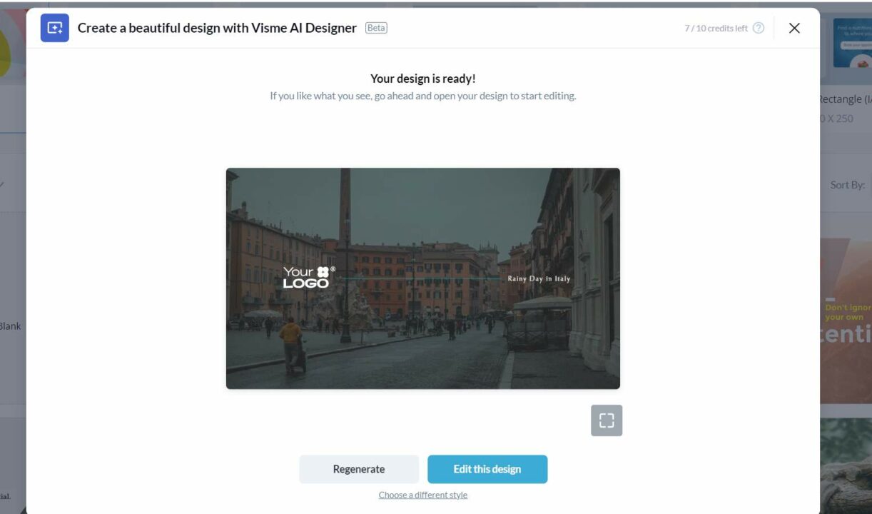 visme-ai-edit-generated-wallpaper visme-ai-edit-generated-wallpaper è una funzione di Visme che consente di modificare e personalizzare automaticamente sfondi generati da intelligenza artificiale. Con questa funzione, è possibile creare facilmente sfondi unici e accattivanti per presentazioni, progetti grafici e altro ancora.