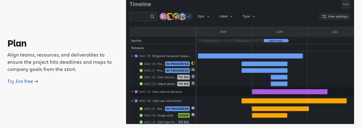 Jira-utilise-un-cadre-traditionnel-avec-des-tâches-et-des-listes-pour-simplifier-le-suivi-des-projets-et-des-dépendances