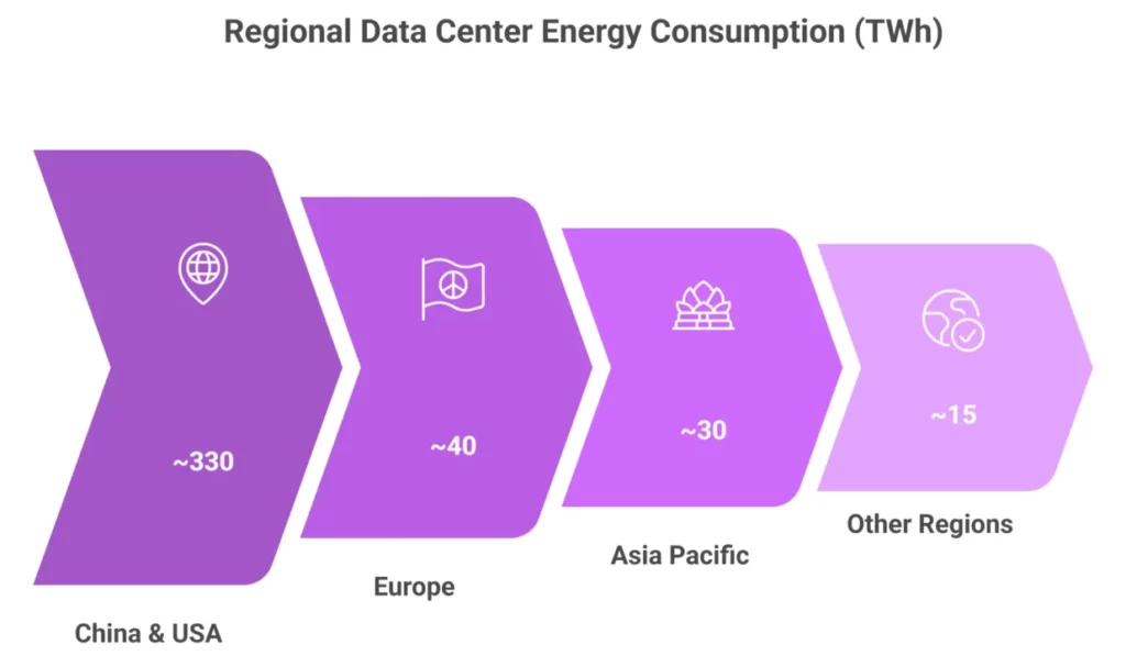 Regional Data Center Energy Consumption (TWh)