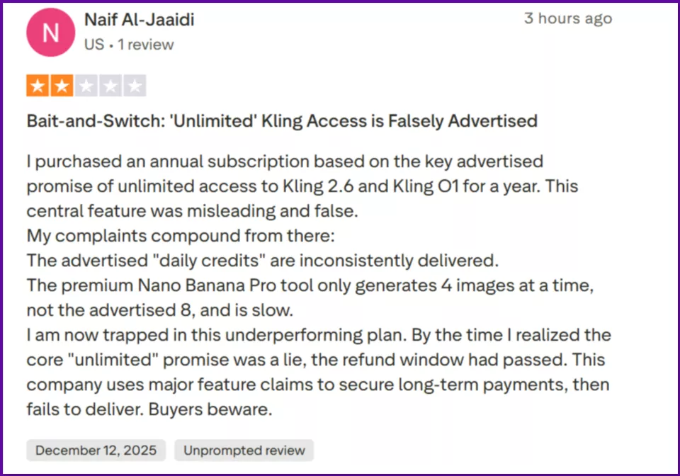 higgsfield-ai-trustpilot-review-2-star-rating-reporting-misleading-unlimited-kling-access-and-slow-tool-performance