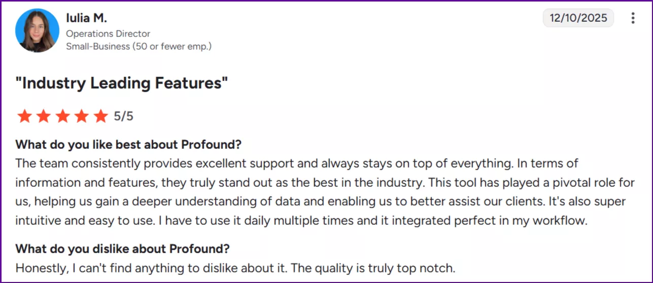 profound-ai-customer-review-intuitive-dashboard-support